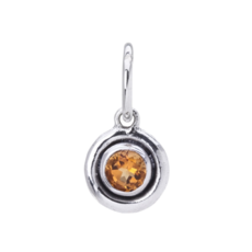 Waxing Poetic Birth Ornament Pendant- Silver- November/ Topaz