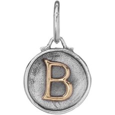 Waxing Poetic Chancery Insignia Charm- Silver/Brass- Letter B