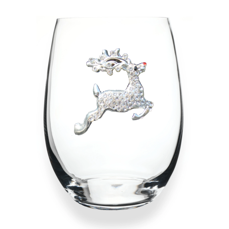 Reindeer Stemless Wine Glass