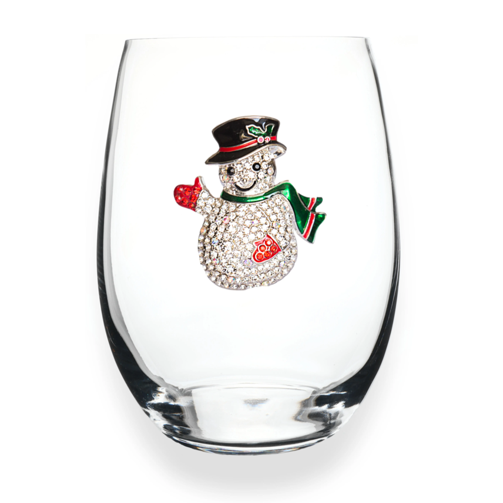 The Queen’s Jewels Snowman Stemless Wine Glass