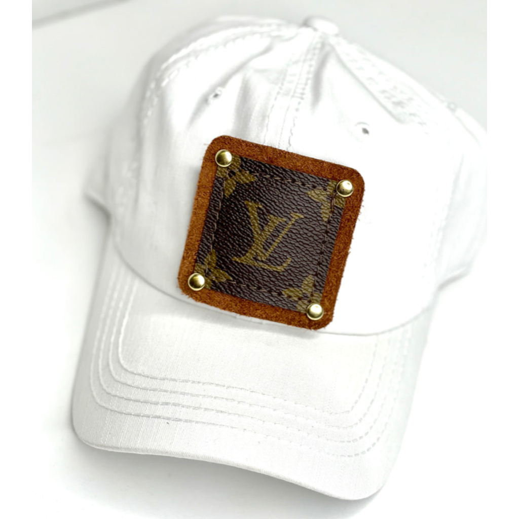 LV Distressed Dad Hat- White