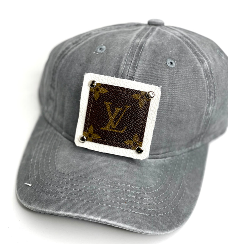 Patches of Upcycling LV Dad Hat - Faded Grey