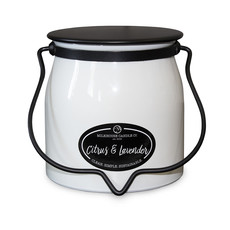 Milkhouse Candle Creamery Butter Jar 16 oz:  Citrus & Lavender