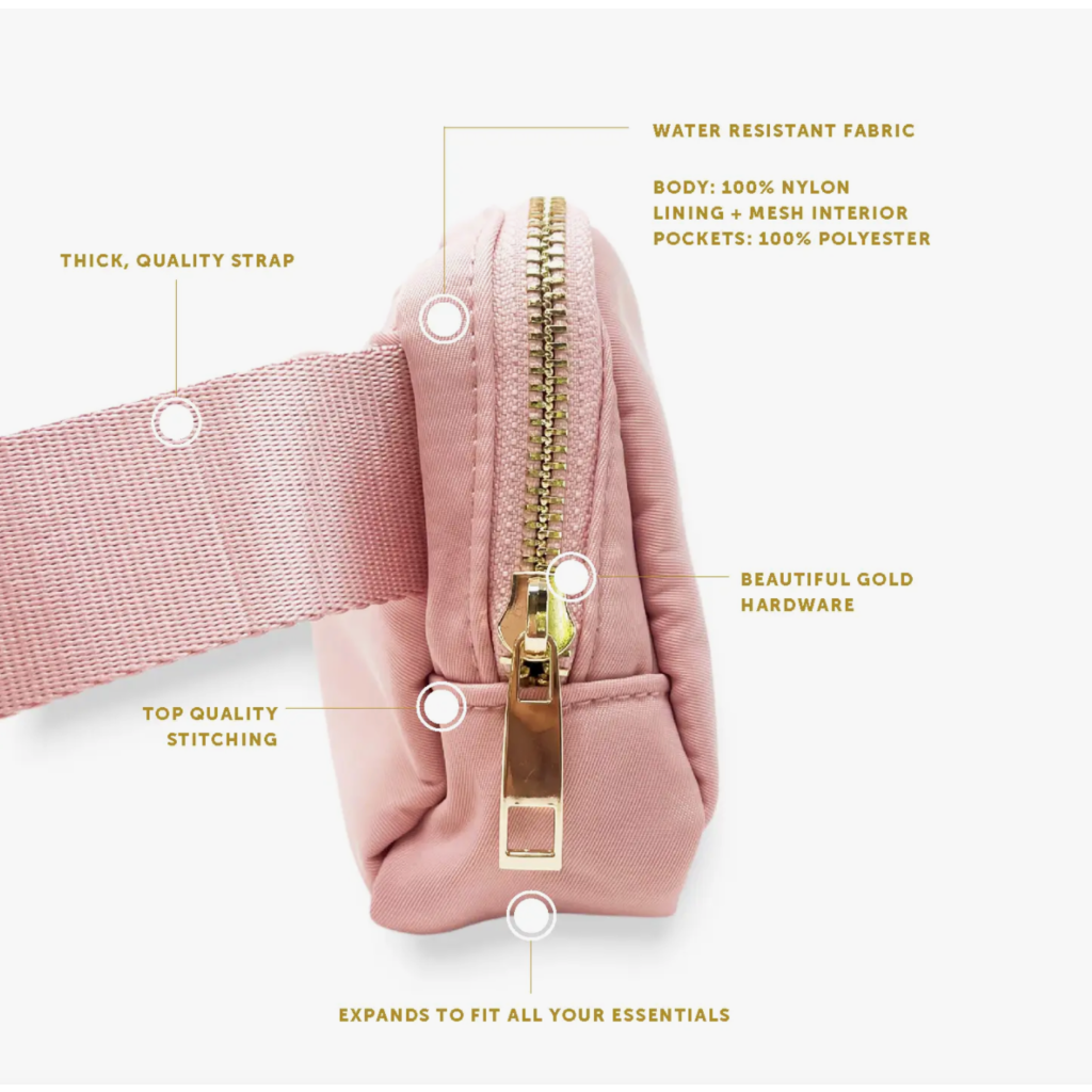 The Darling Effect The Darling Effect - Dusty Blush Belt Bag + Wallet