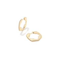Kendra Scott Mallory Huggie Earring Gold White Crystal
