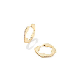 Mallory Huggie Earring Gold White Crystal