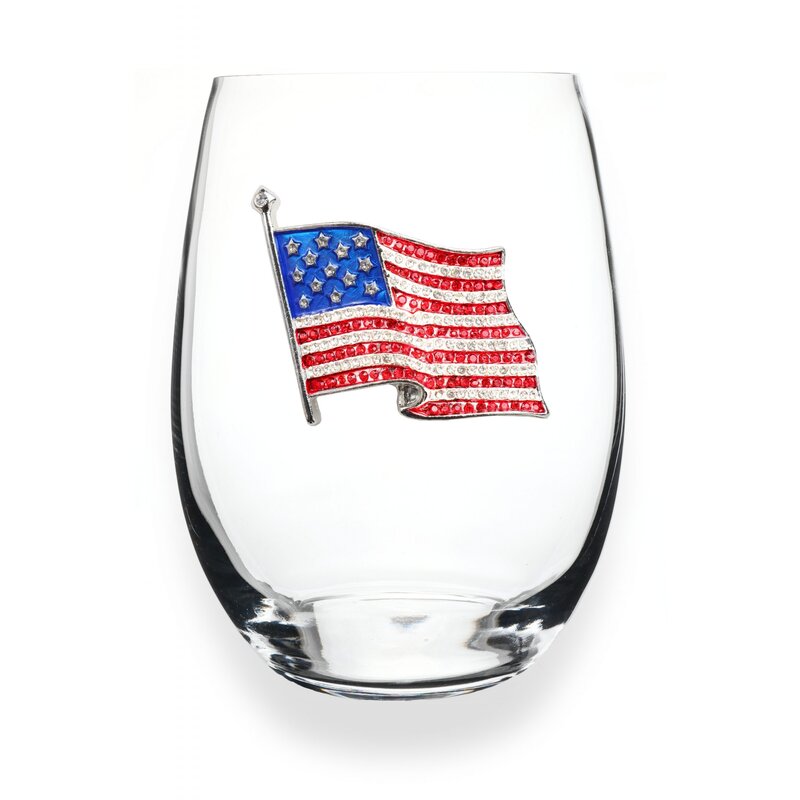 The Queen’s Jewels American Flag  Stemless