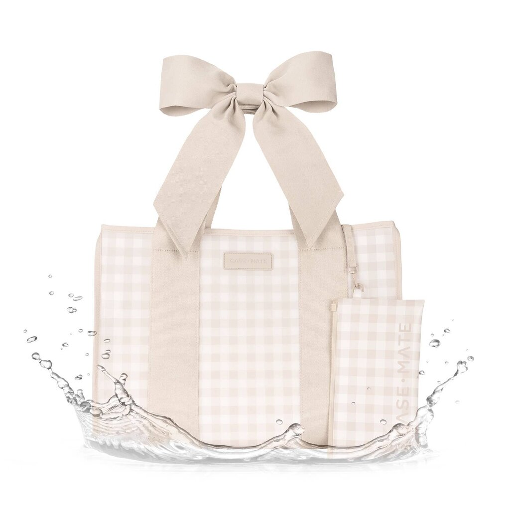 Case-Mate Case-Mate - Jelly Tote Bag - Latte Gingham Bow