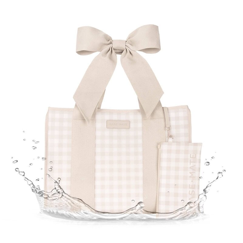 Case-Mate Jelly Tote Bag - Latte Gingham Bow