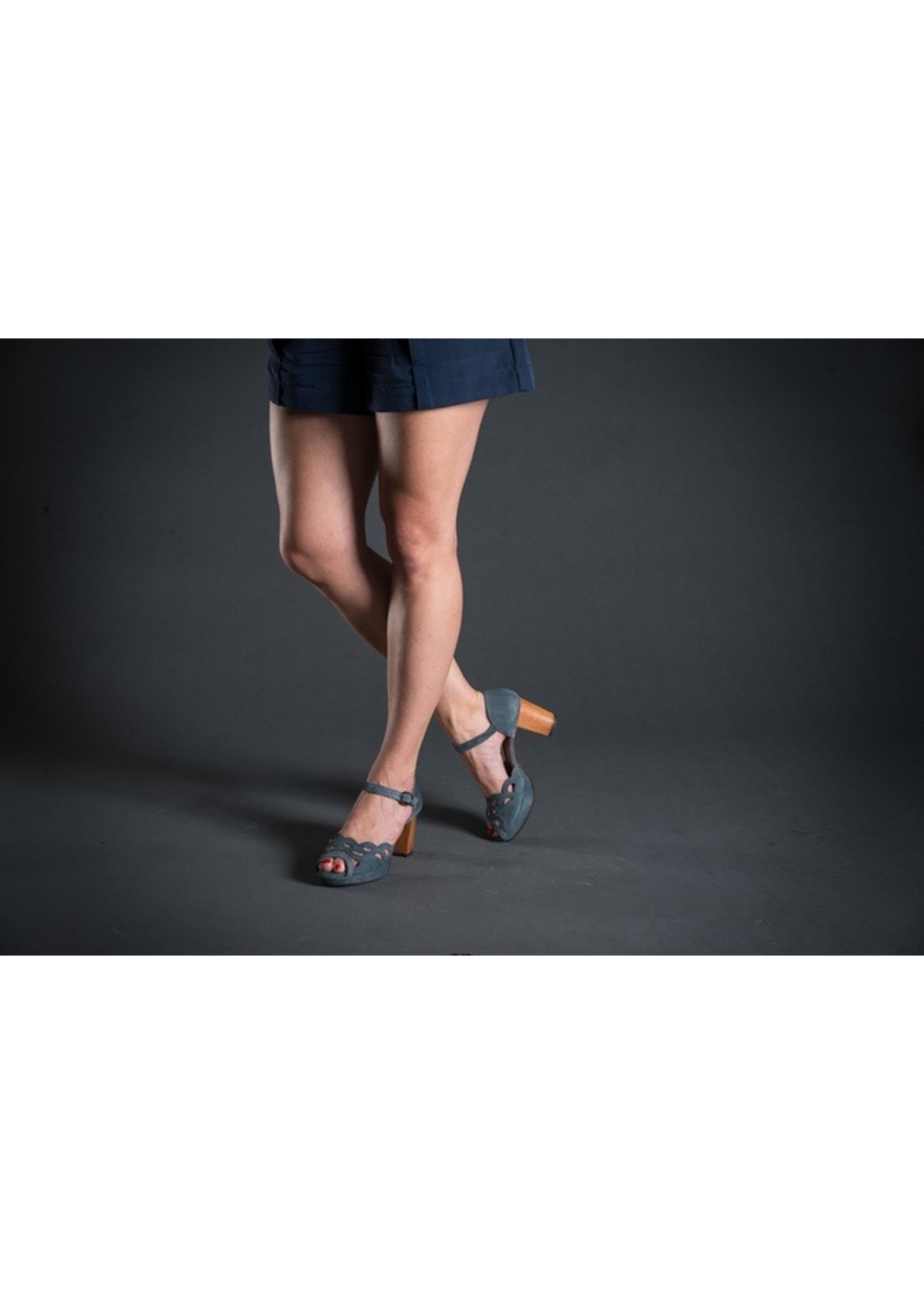 Chie Mihara Ankle Strap Wood Heel