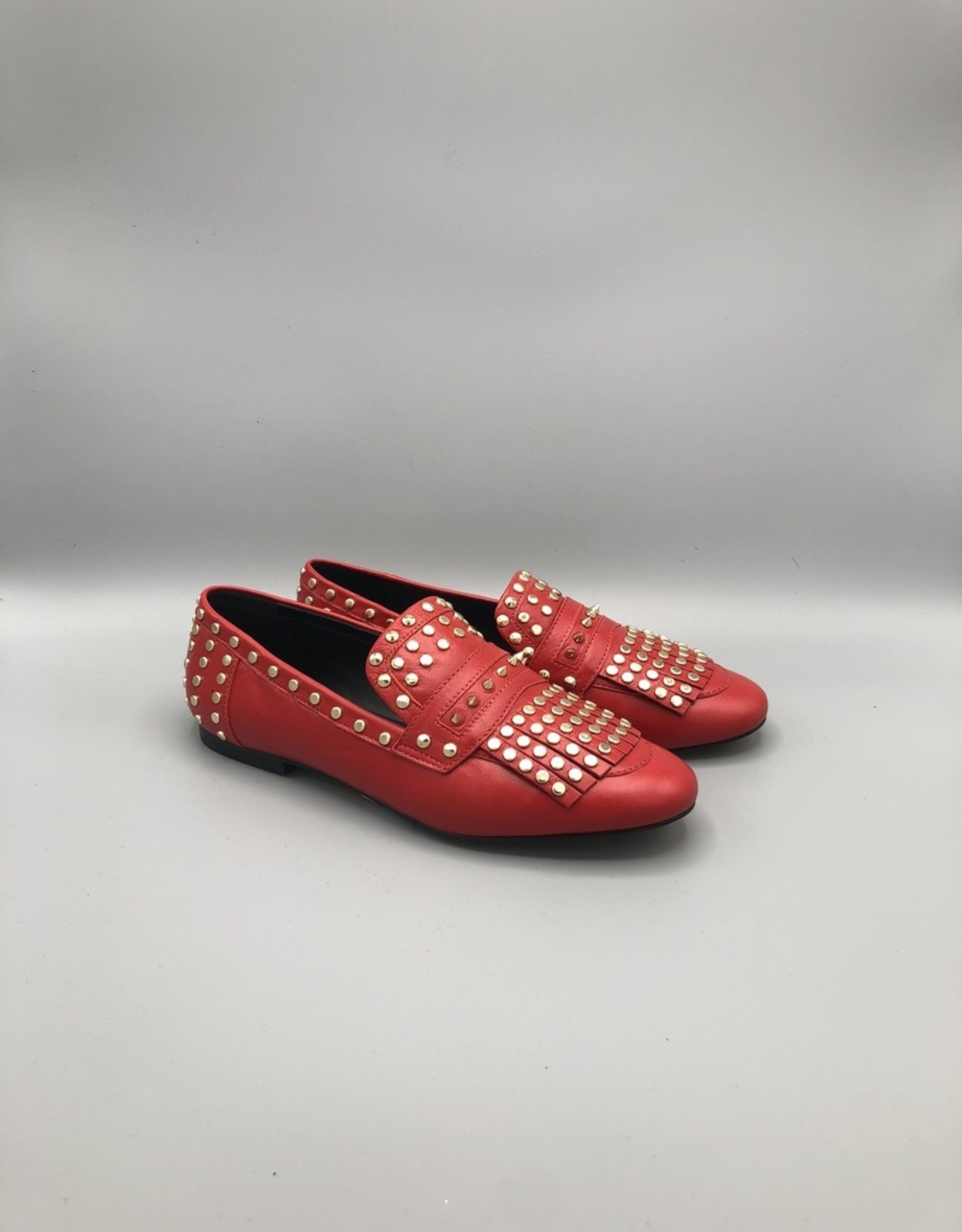 studded leather loafers