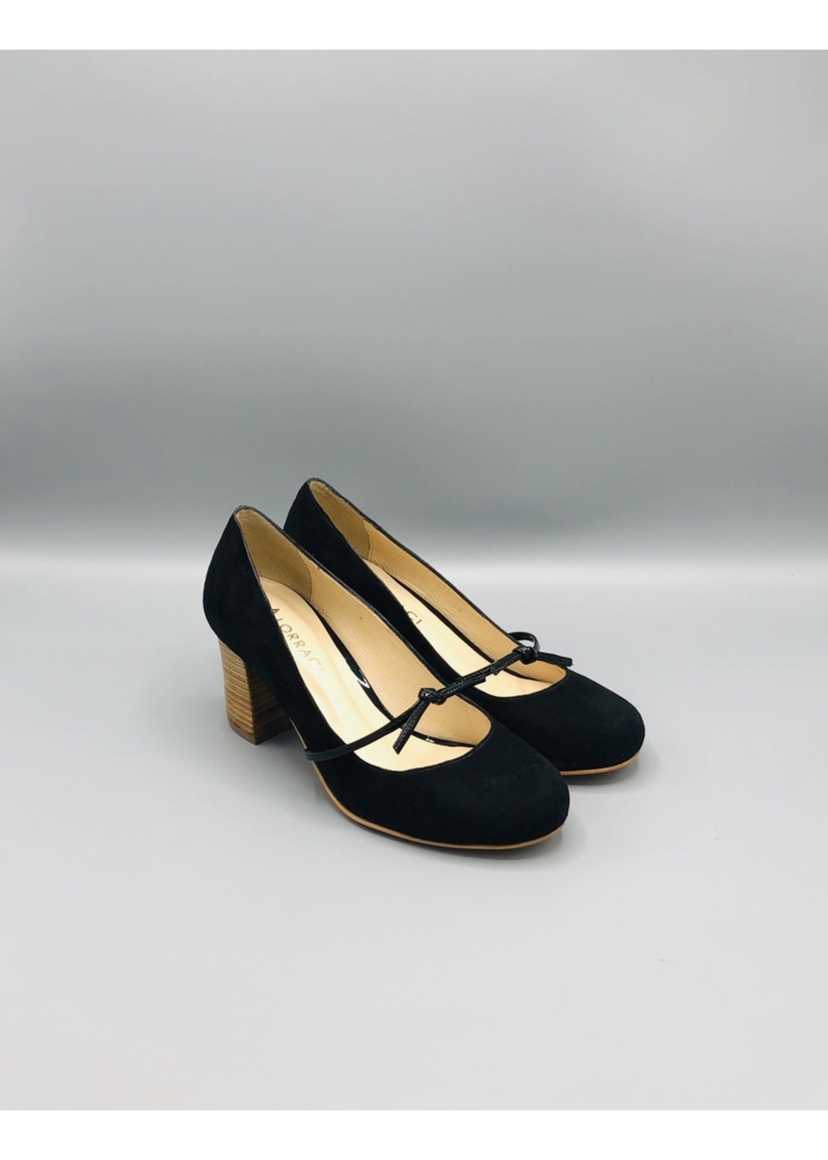 Lorraci Foot Tie Wood Heel Suede Pump | Women's Dress Shoe - espy