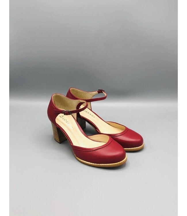 Lorraci Wood Heeled Leather Mary Jane