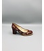 Lorraci Round Toe Leather Heel & Cut Out Pump