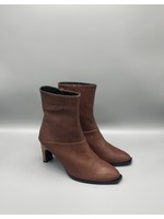 Thiron Wood Heel Side Zip High Leather Ankle Boot