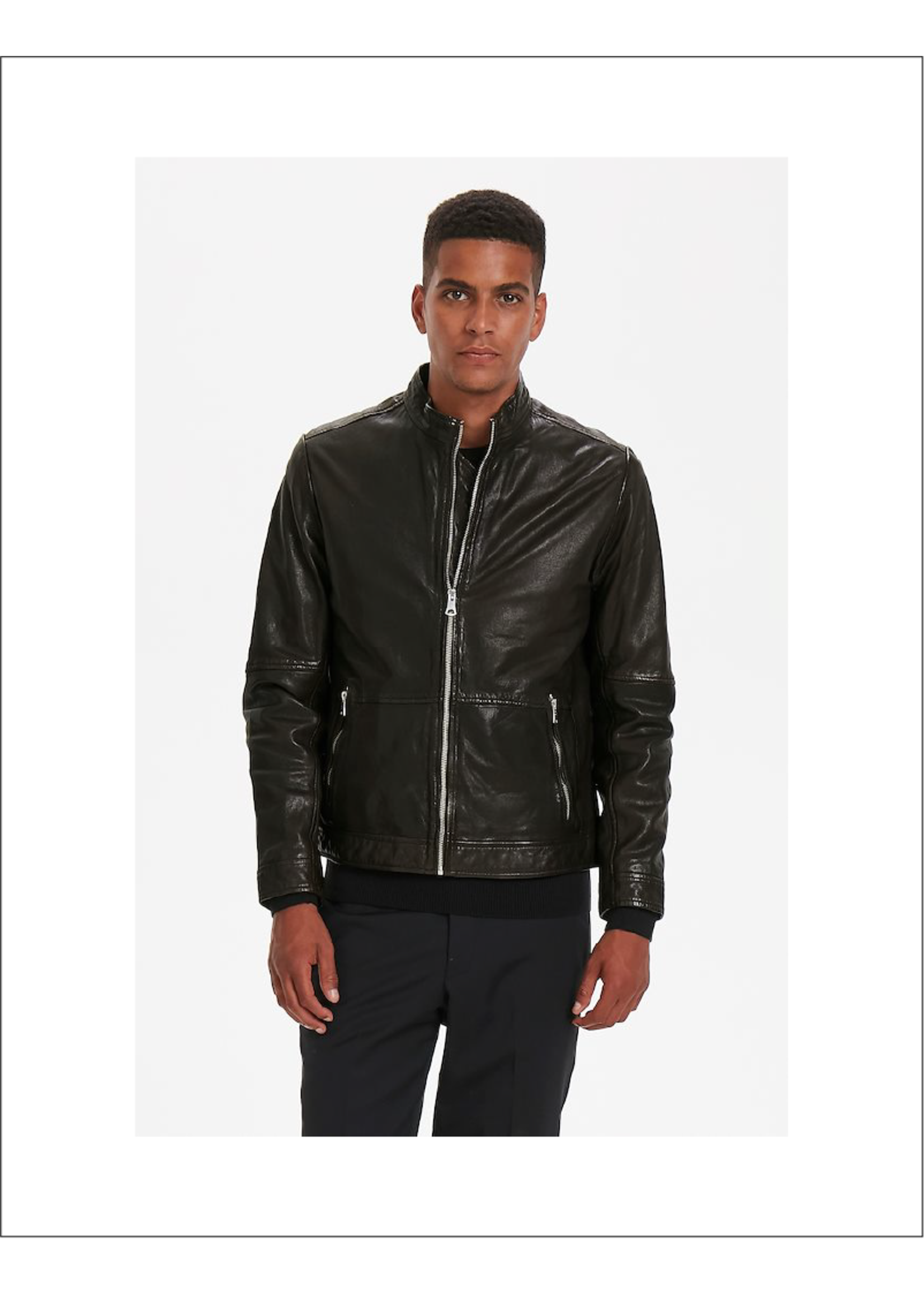 Matinique Matinique Adron Zip Up Leather Jacket