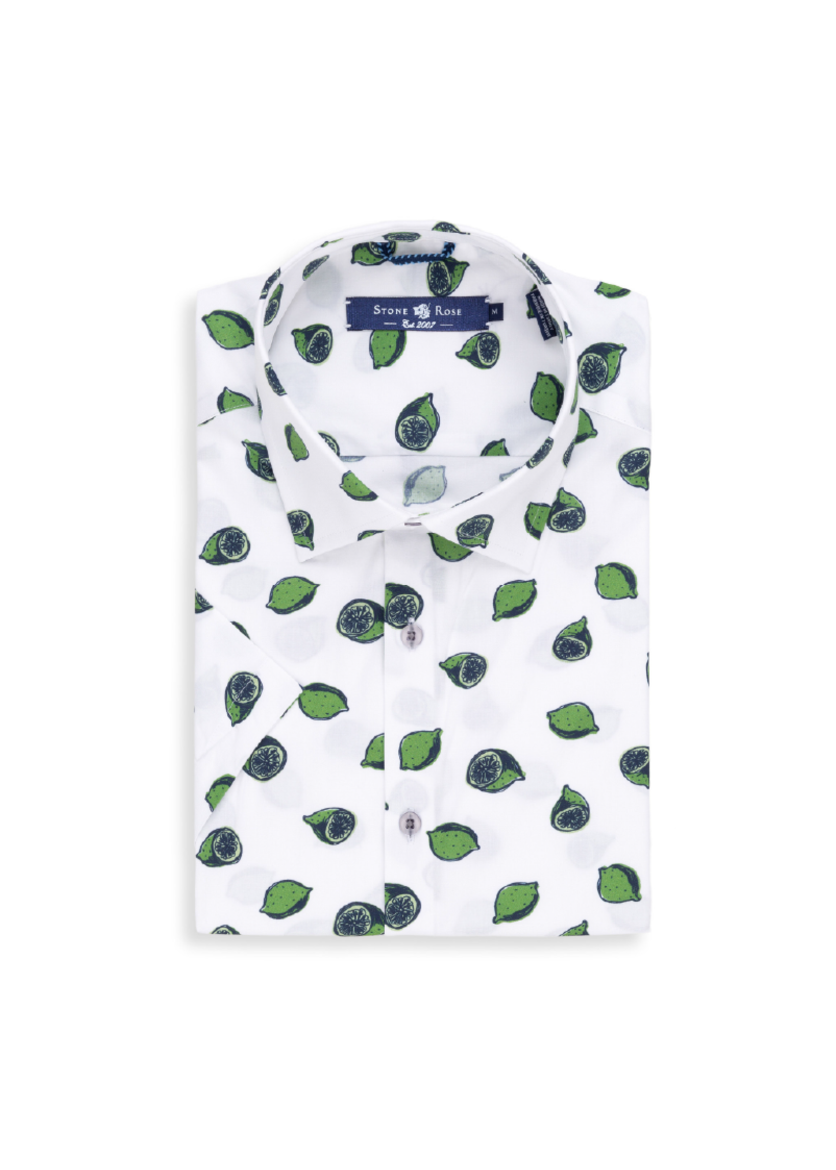 Stone Rose Lime Short-Sleeve Button Up Shirt