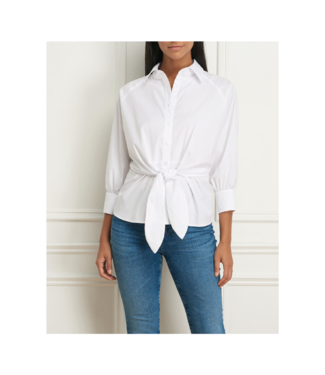 Iris Setlakwe Batwing Front Knot Button Blouse