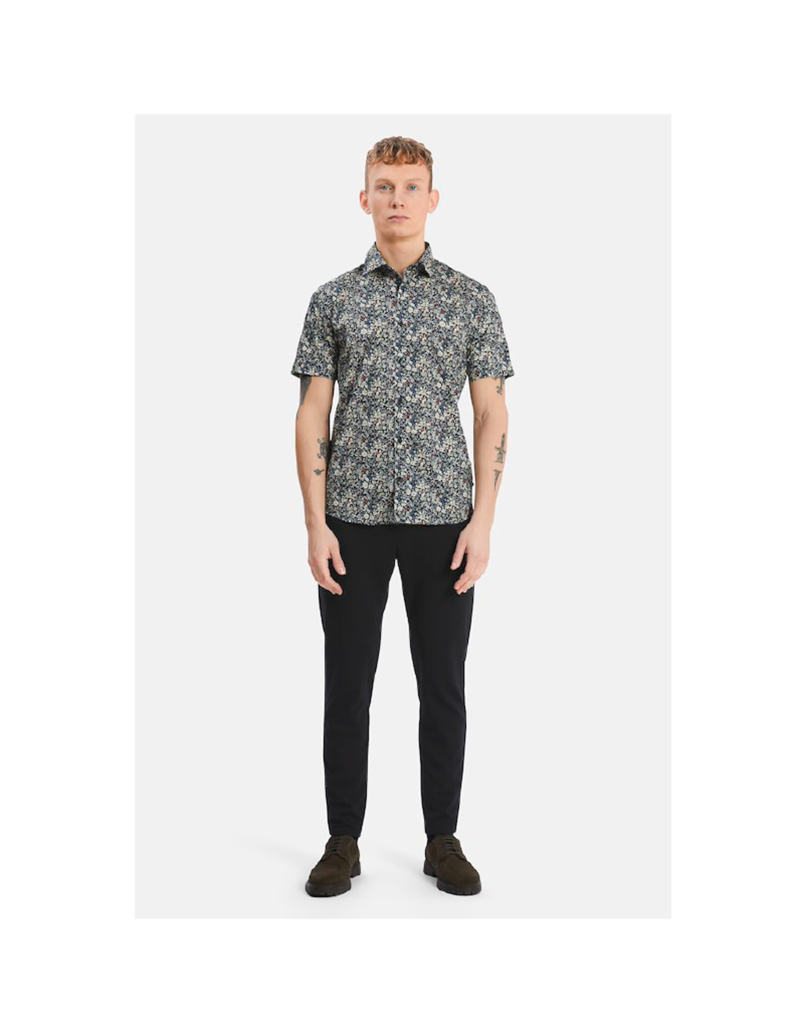 Matinique Trostol Short-Sleeve Micro Floral Button Up