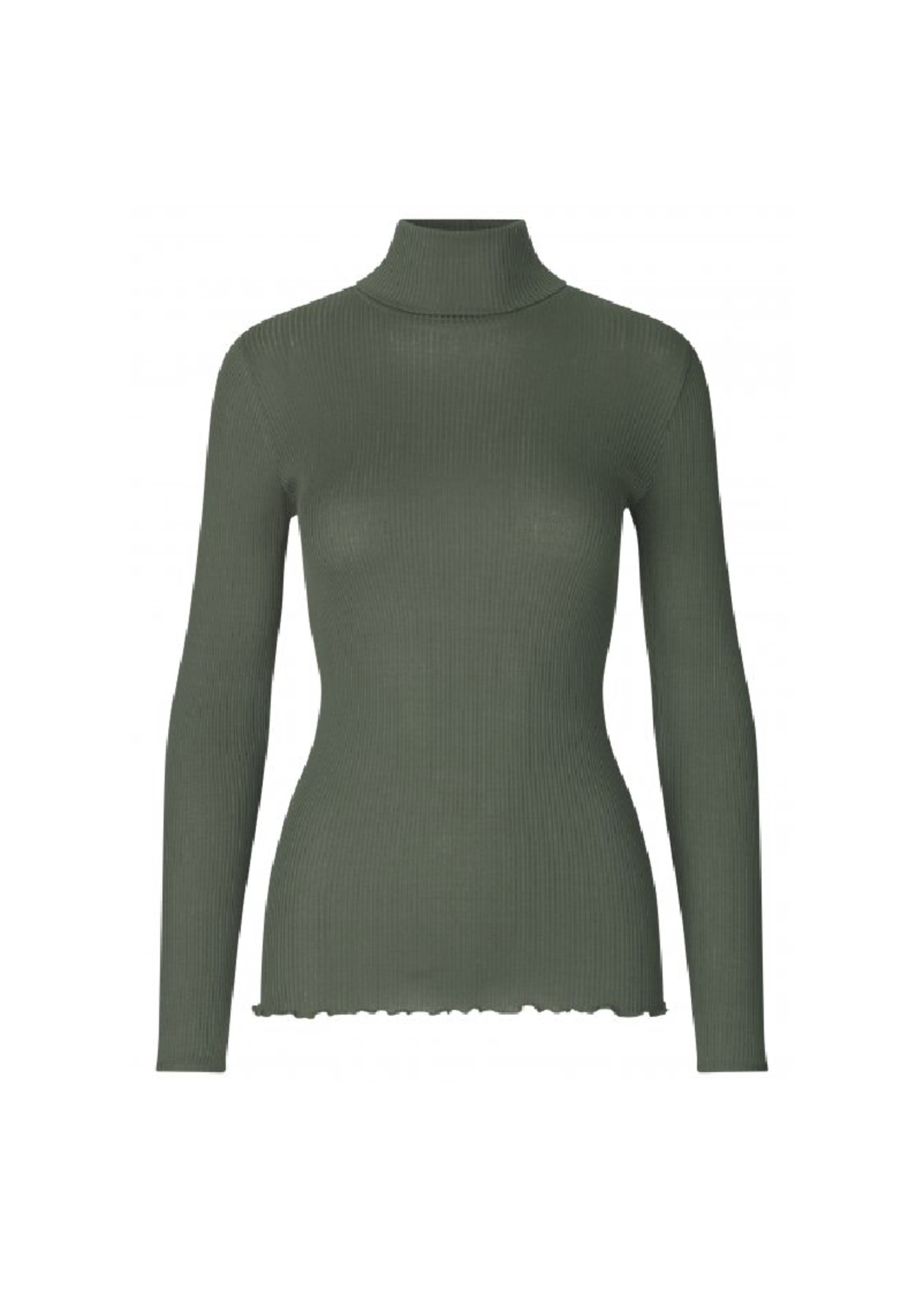 Rosemunde Silk Cotton Ribbed Turtleneck 
