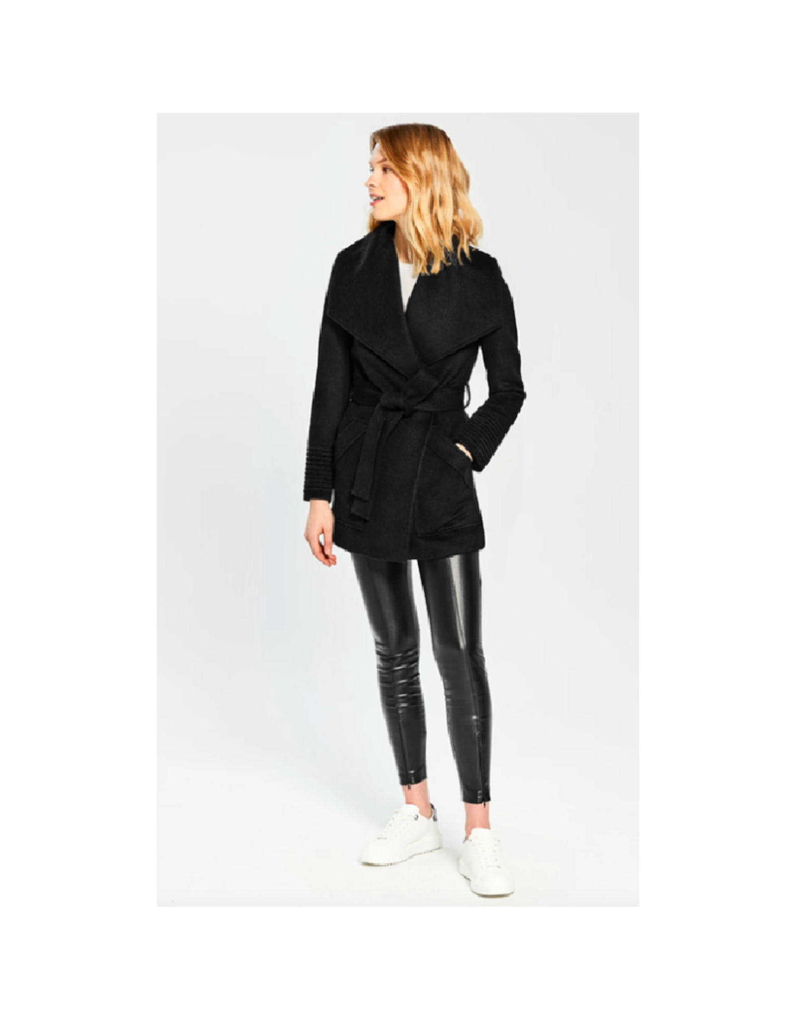 wide collar wrap coat