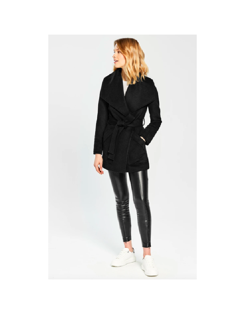 Sentaler long wide collar wrap cheap coat