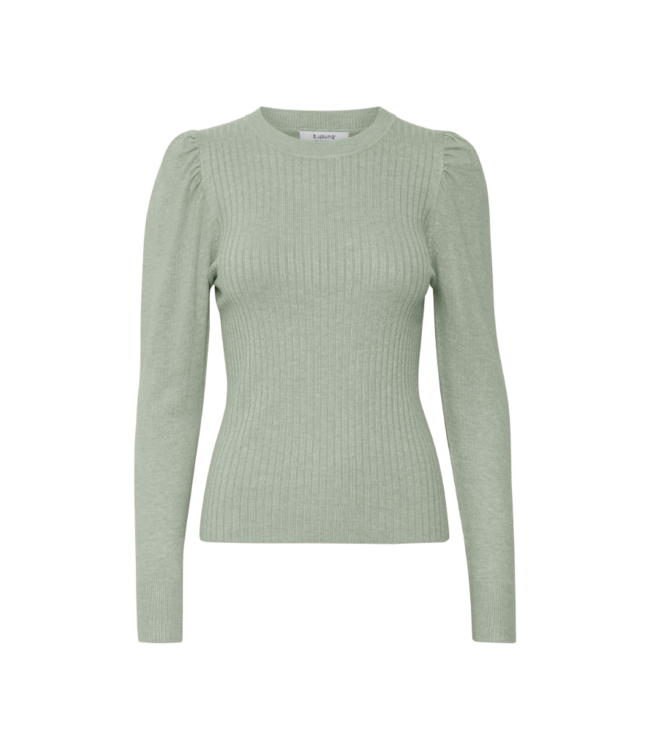 b.Young Puff Shoulder Rib Sweater | Women's Spring Knit Top - espy