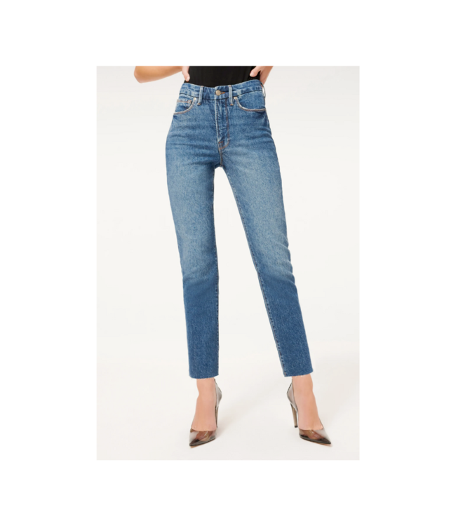 Good American Good Classic Raw Hem Women's Slim Straight Denim espy