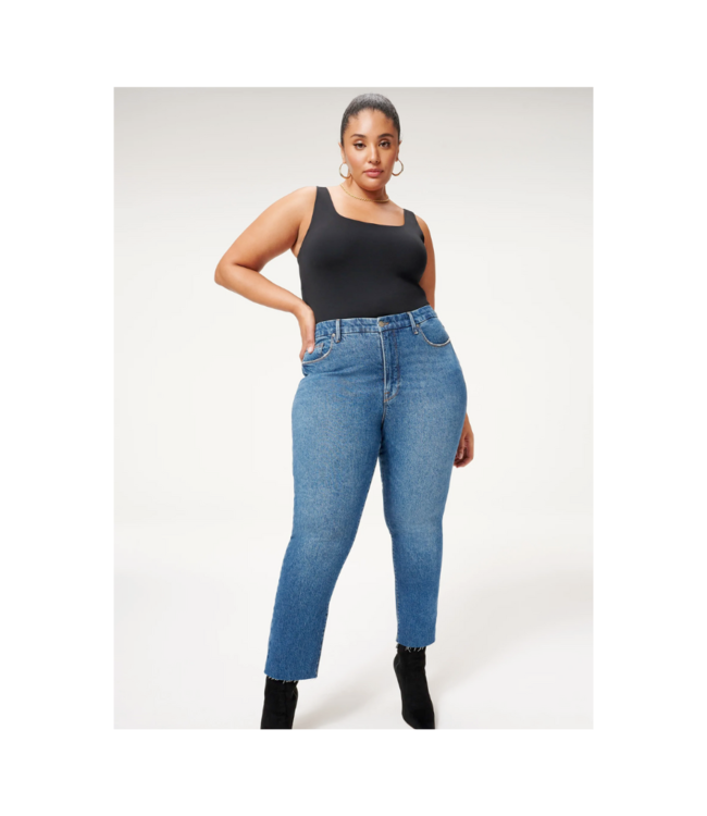 Good American Good Classic Raw Hem Women's Slim Straight Denim espy