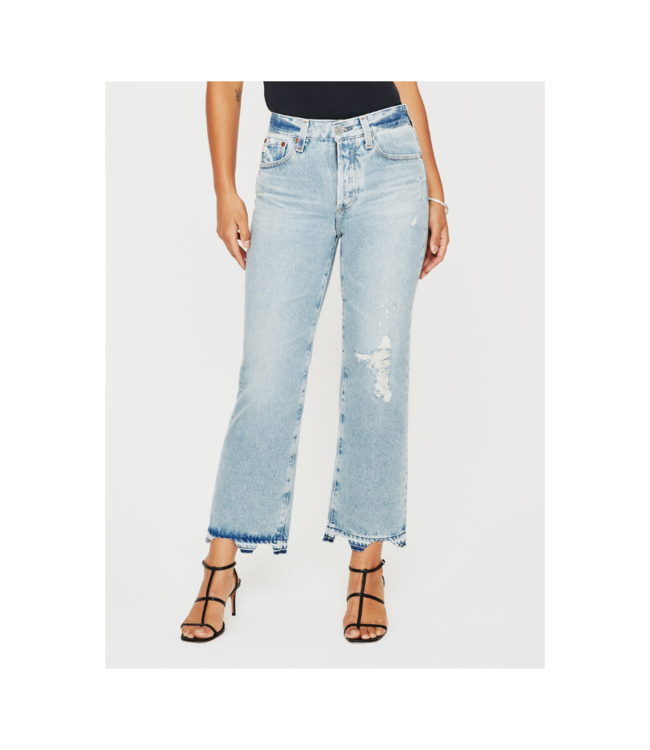 AG - Mari Crop High Rise Slim Straight Jean - Indigo Bay