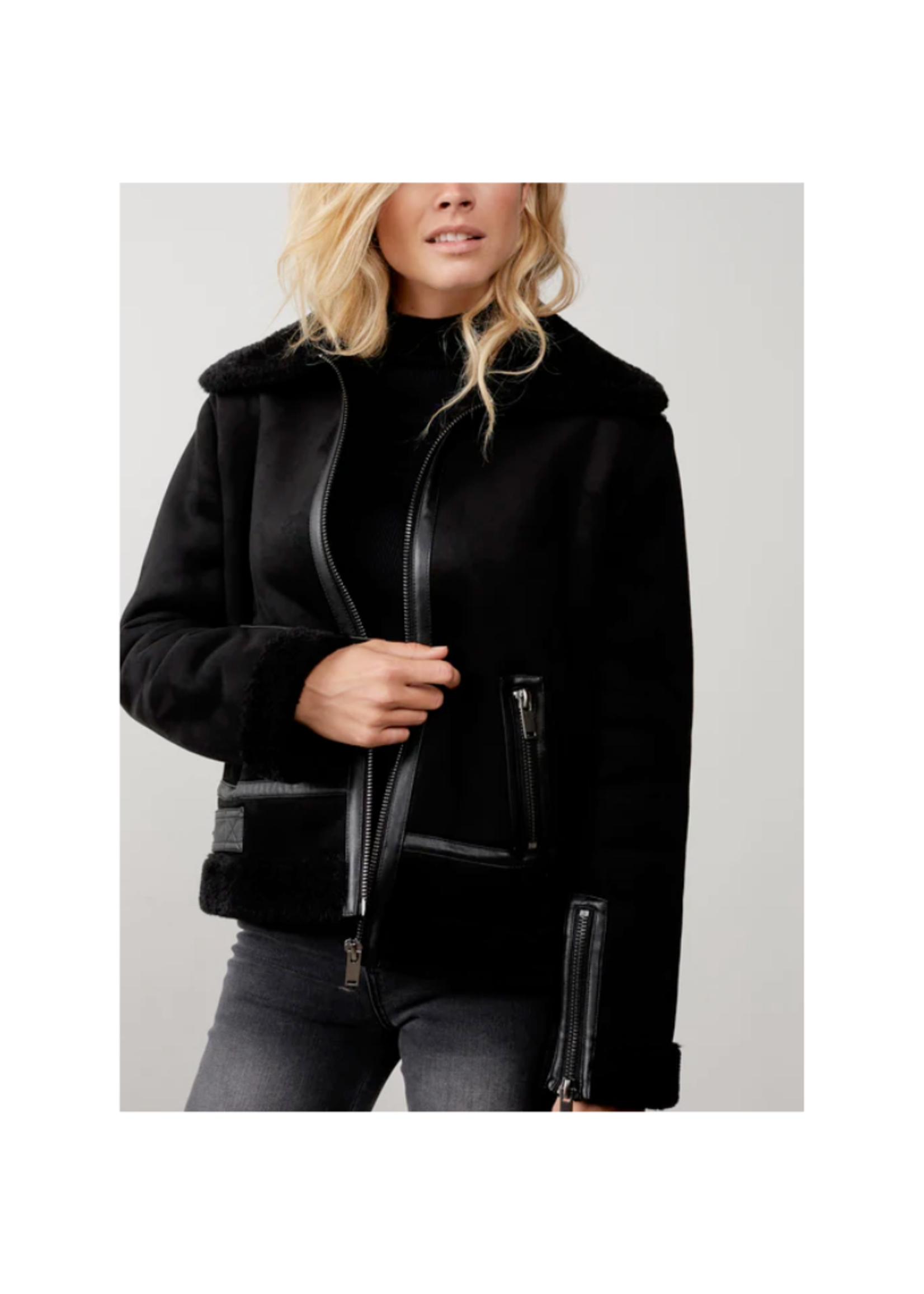 Yaya Shearling Aviator Jacket Women's Fall Outerwear espy