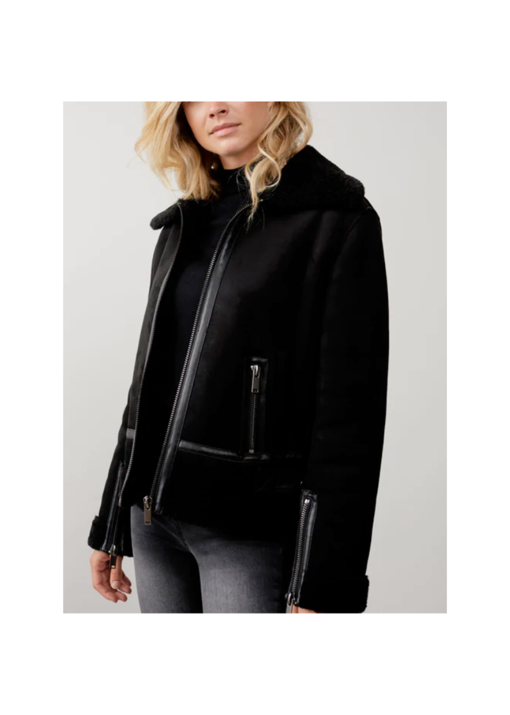 Yaya Shearling Aviator Jacket Women's Fall Outerwear espy