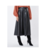 EsQualo Faux Button Long Leather Skirt