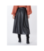 EsQualo Faux Button Long Leather Skirt