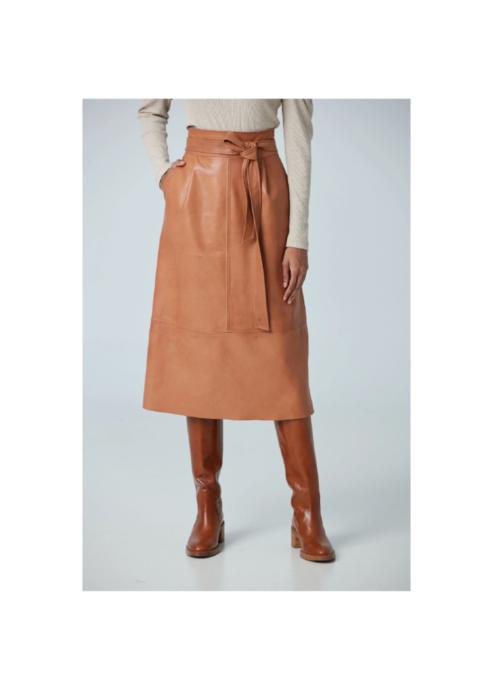 Iris Setlakwe Pleated ALine Lamb Leather Skirt Women's espy