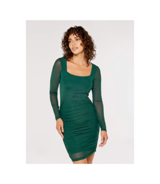 Apricot Green Micro Dot Dress