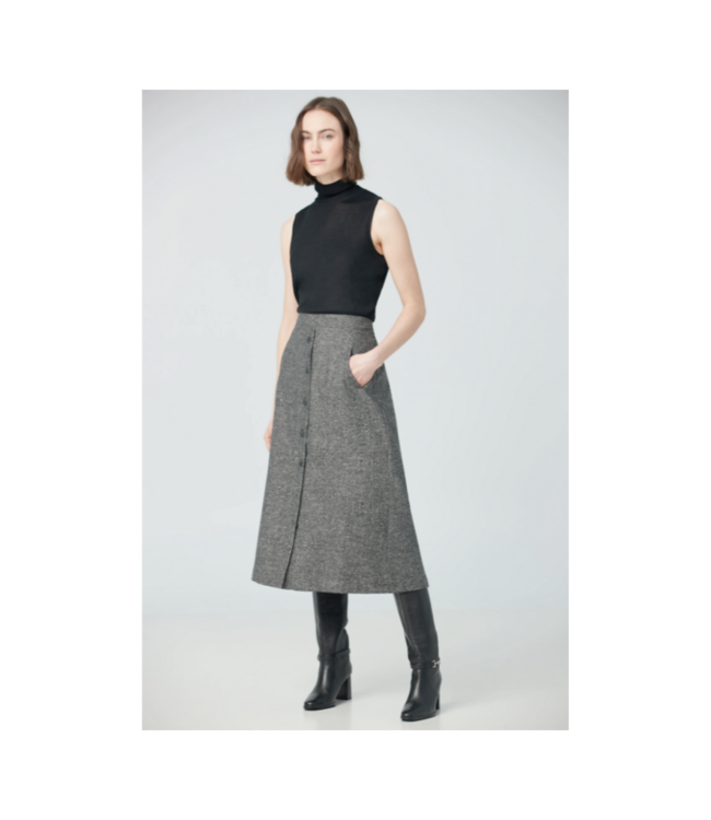 Tweed a top line midi skirt