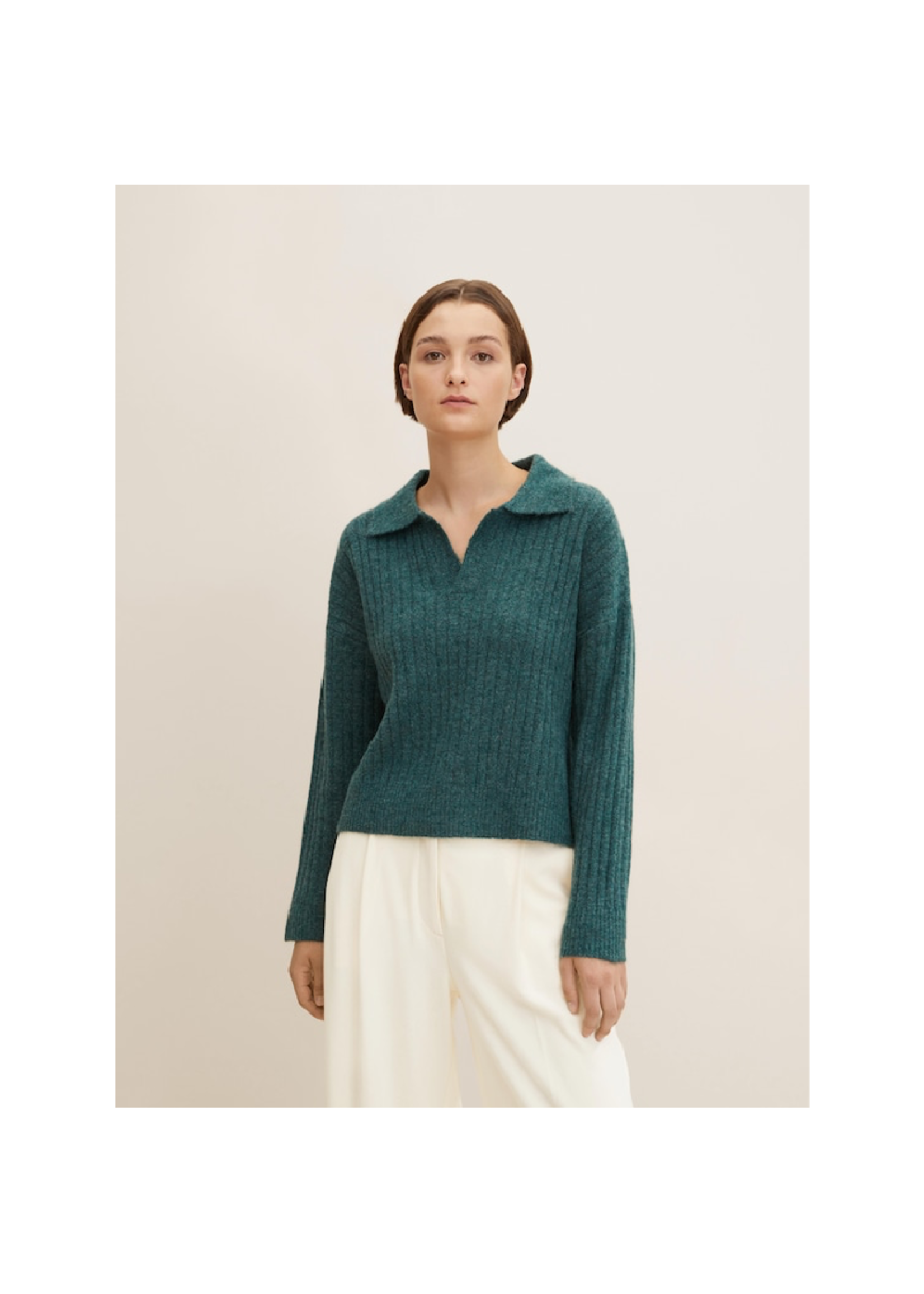 Tom Tailor Ribbed Collared Sweater