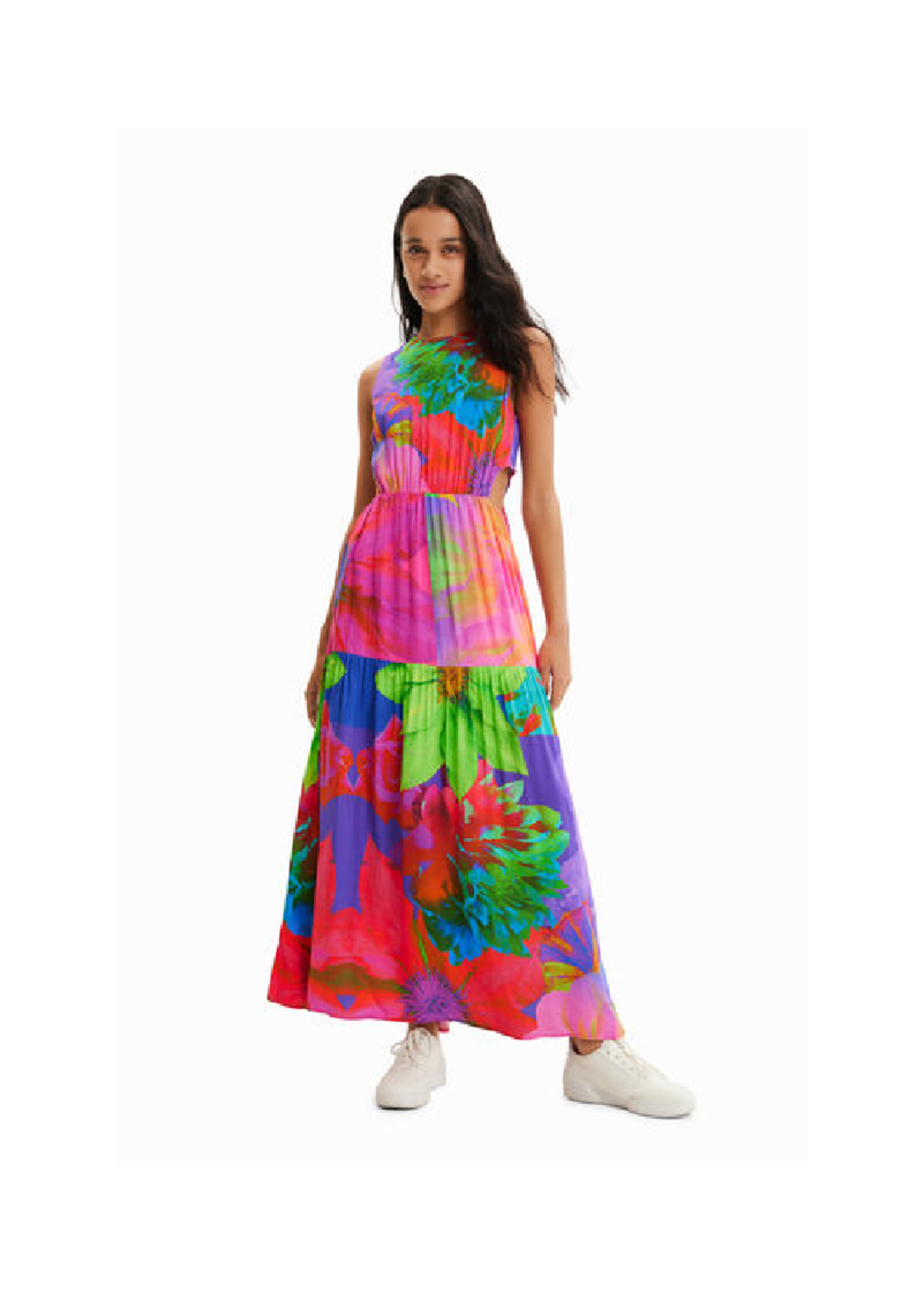 desigual Floral Side Cut Maxi Dress
