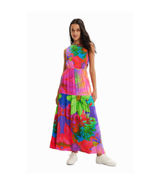 Desigual Floral Side Cut Maxi Dress