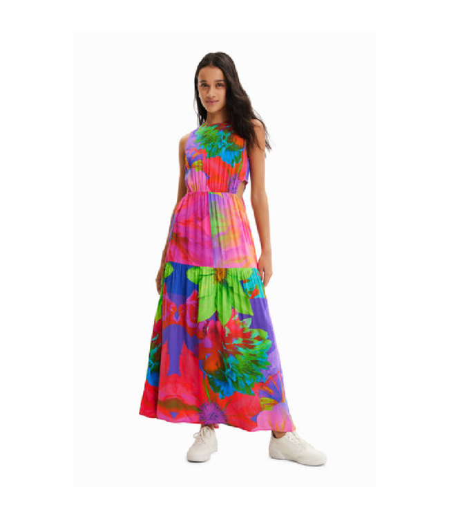 Desigual Floral Side Cut Maxi Dress