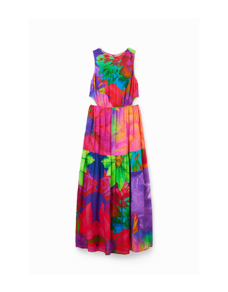 desigual Floral Side Cut Maxi Dress | Women's Event Dress - espy