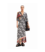 Desigual Cutout Sleeve Caftan Dress