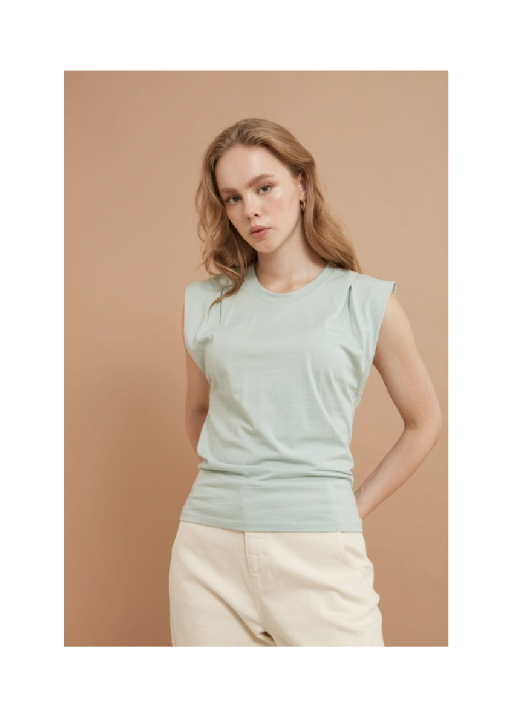 LAB Pinned Shoulder Sleeveless Top Women's Casual Tee espy