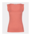 EsQualo Soft Rib Ruffle Top