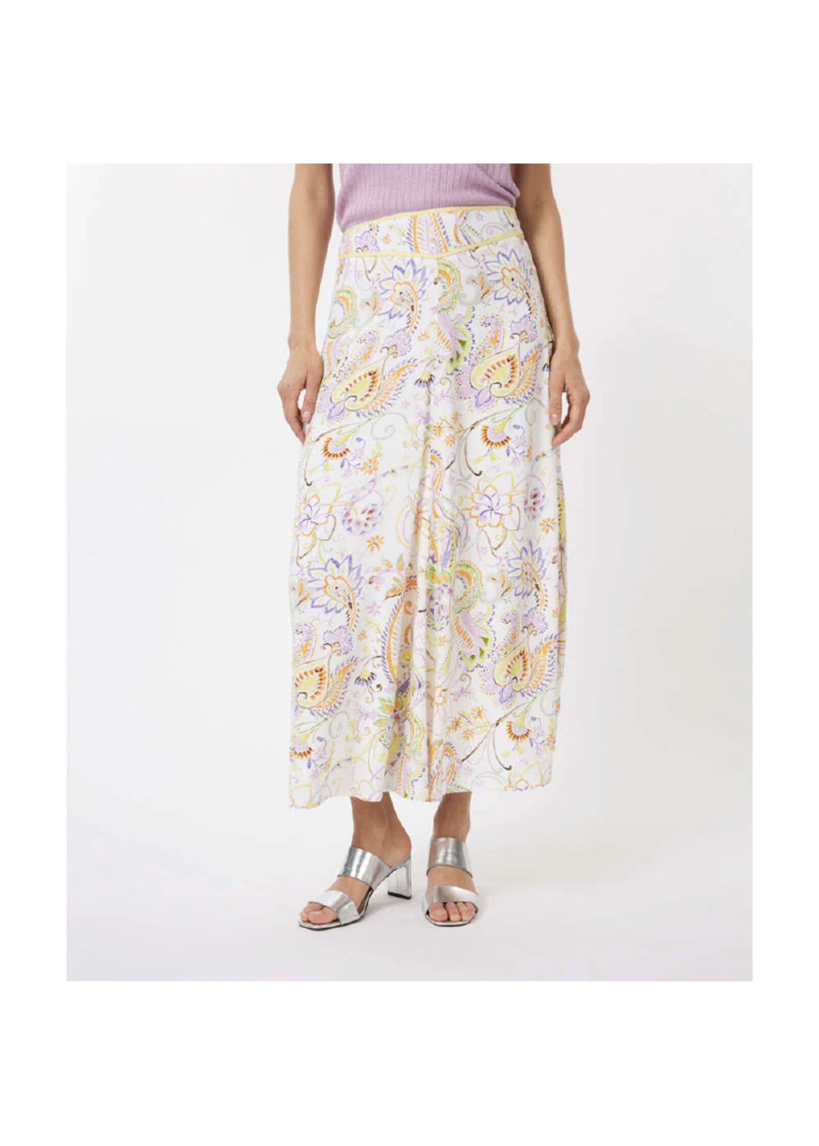 EsQualo Floral Midi Skirt