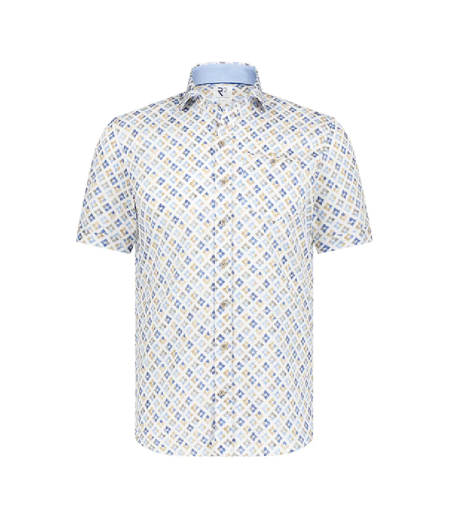 R2 Amsterdam Coffee Cup Cluster Short-Sleeve Button-Up