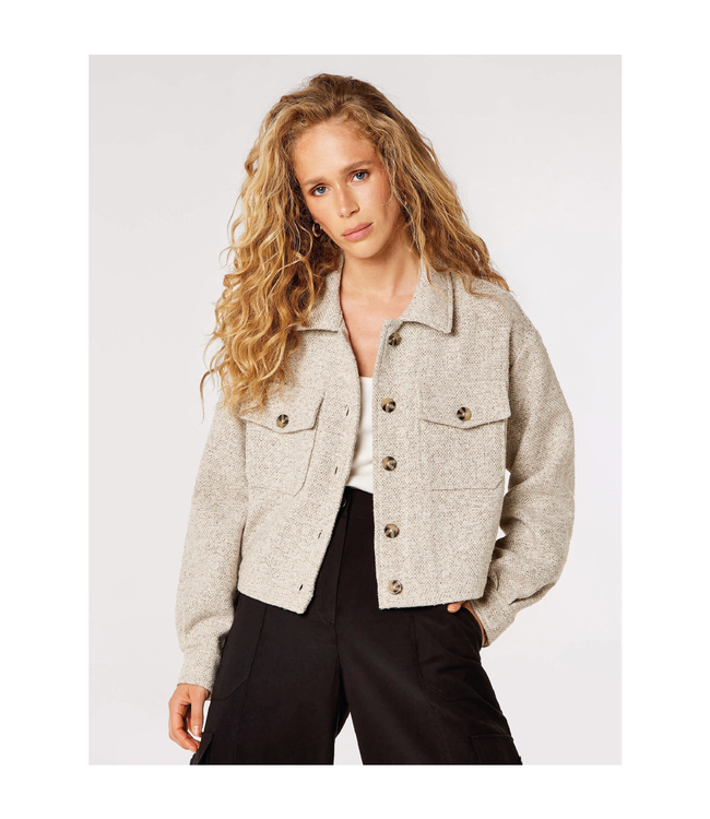 Apricot Woven Textured Jacket