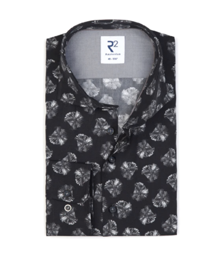 R2 Amsterdam Black Leaves Button-Up
