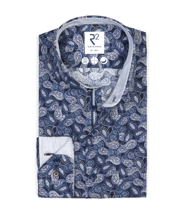 R2 Amsterdam Paisley Long-Sleeve Button-Up